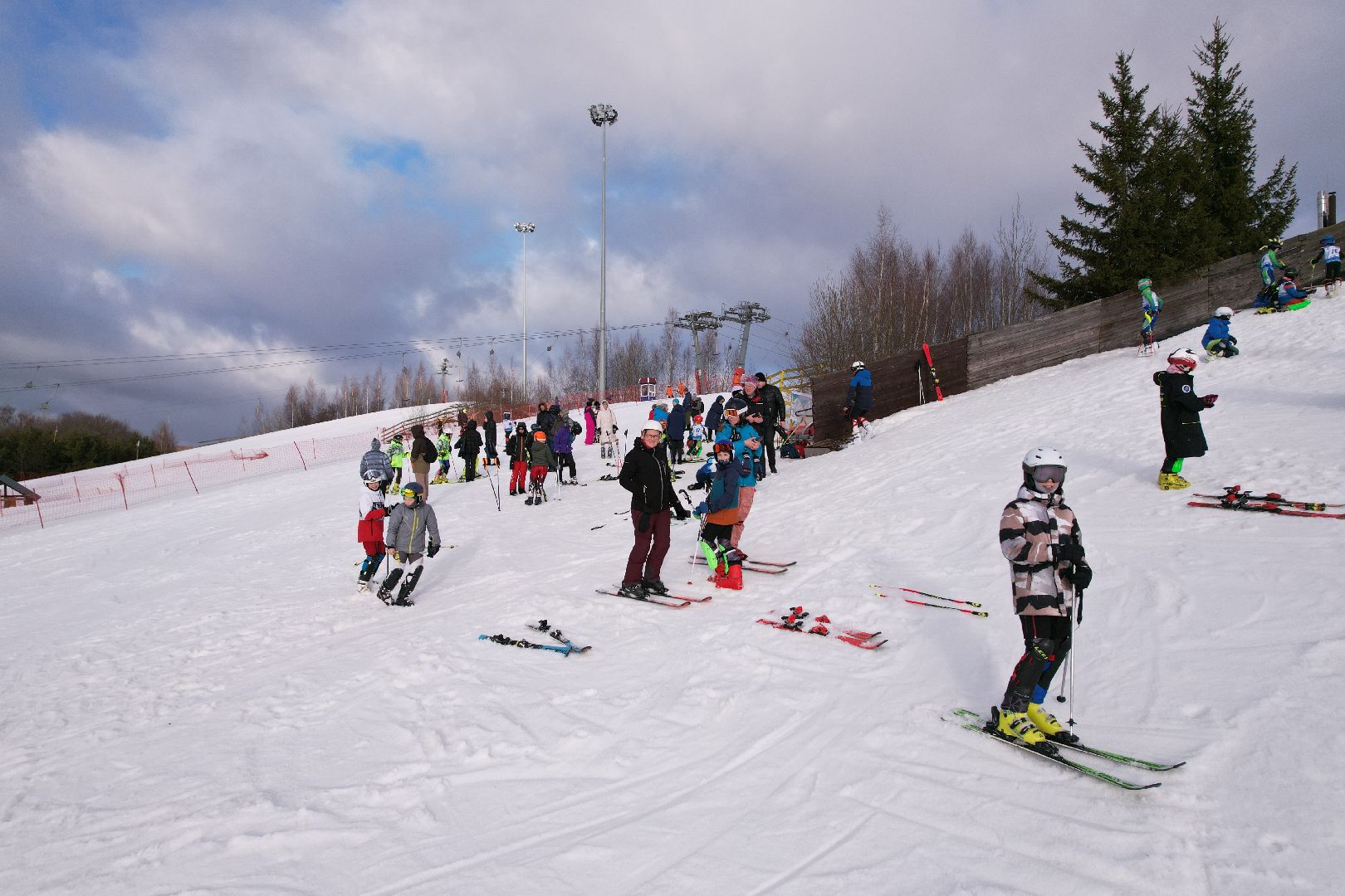 видео с коптера, горнолыжный спорт, дмитров,