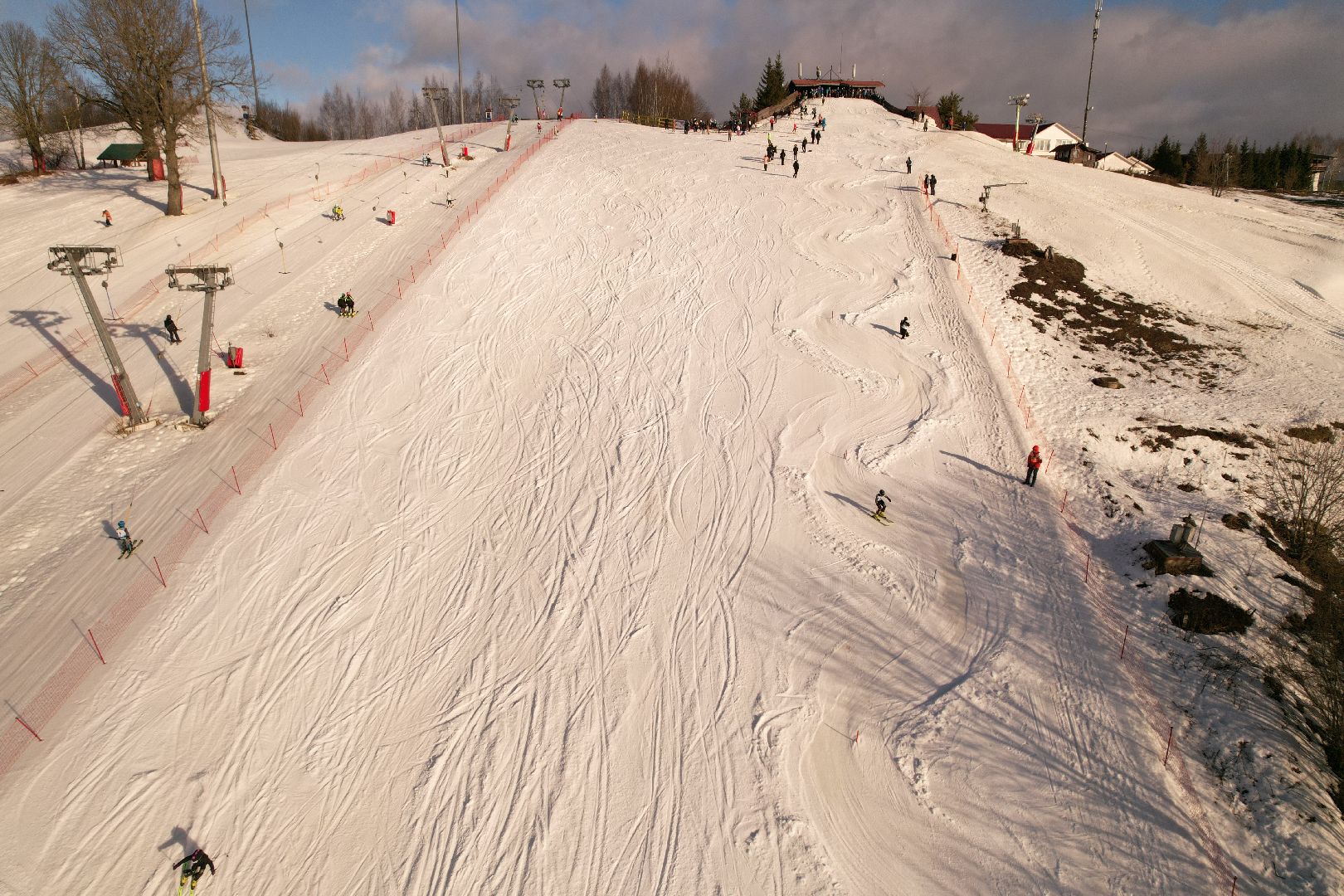 видео с коптера, горнолыжный спорт, дмитров,