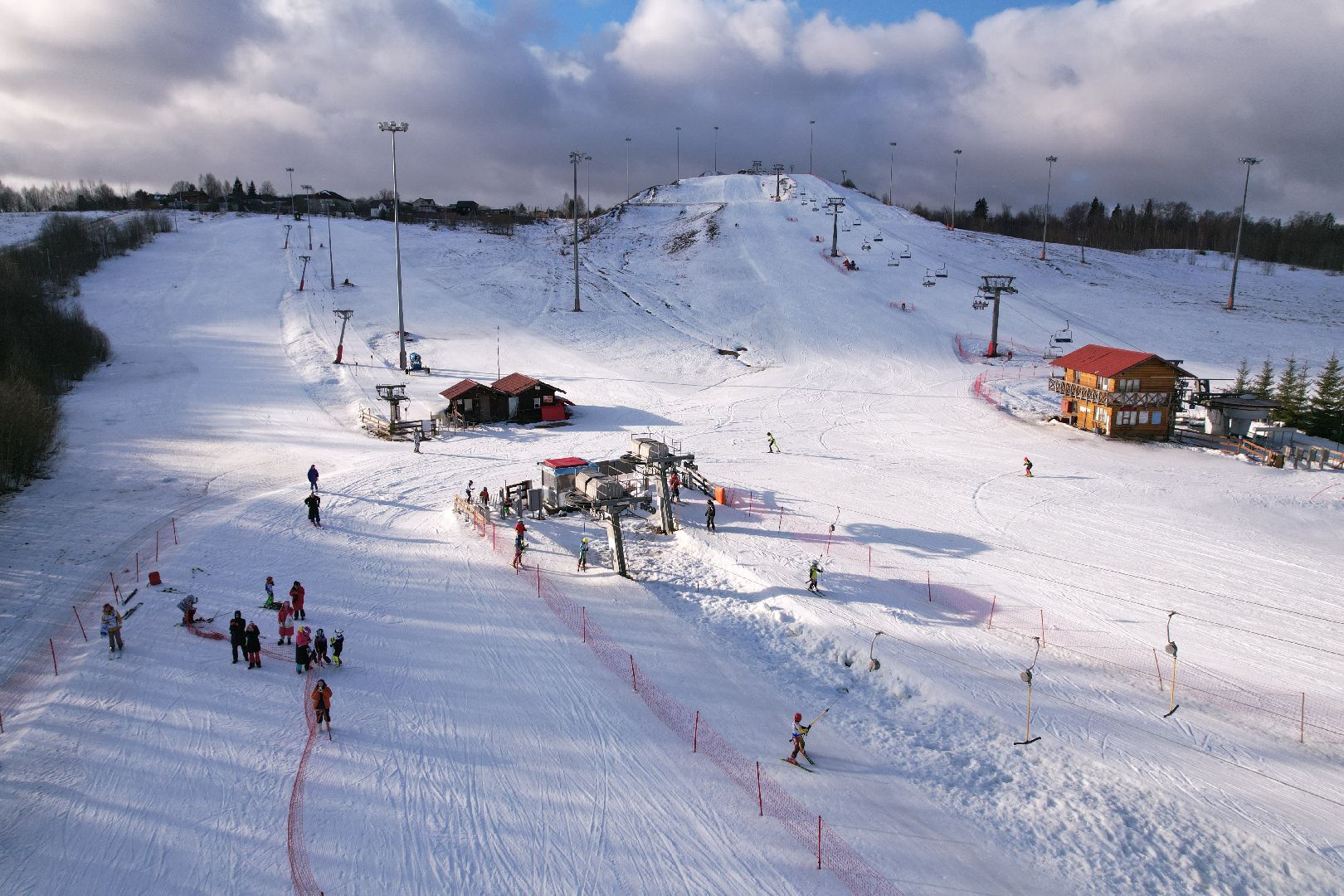 видео с коптера, горнолыжный спорт, дмитров,