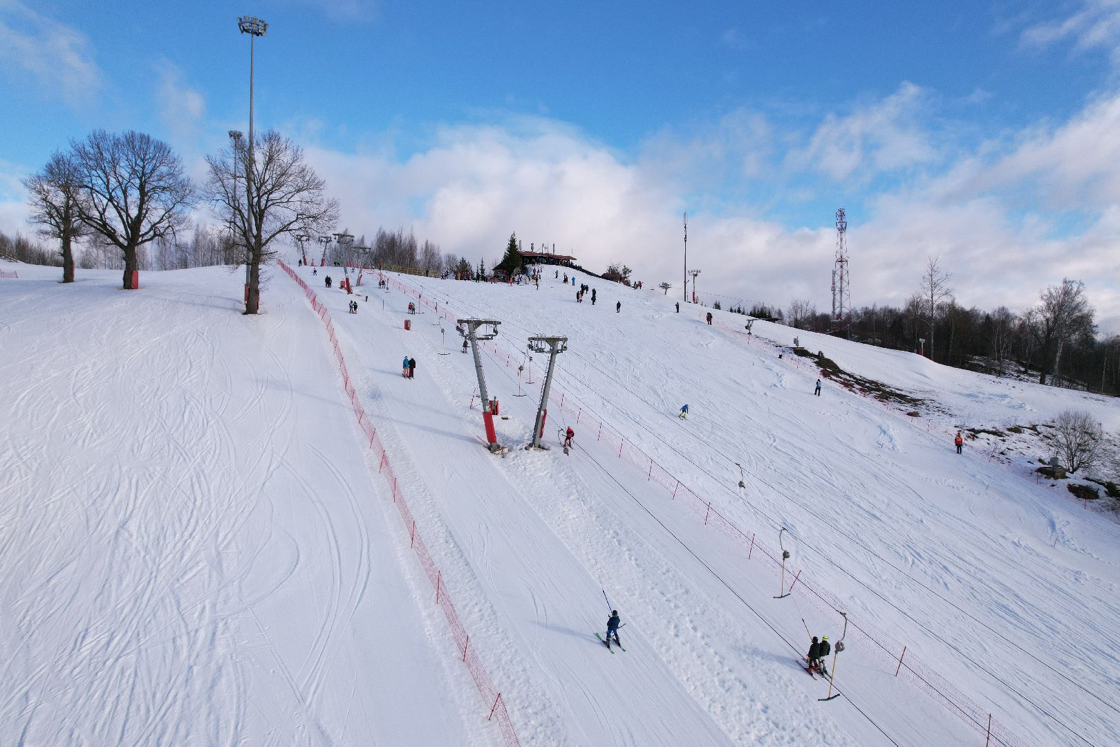 видео с коптера, горнолыжный спорт, дмитров,