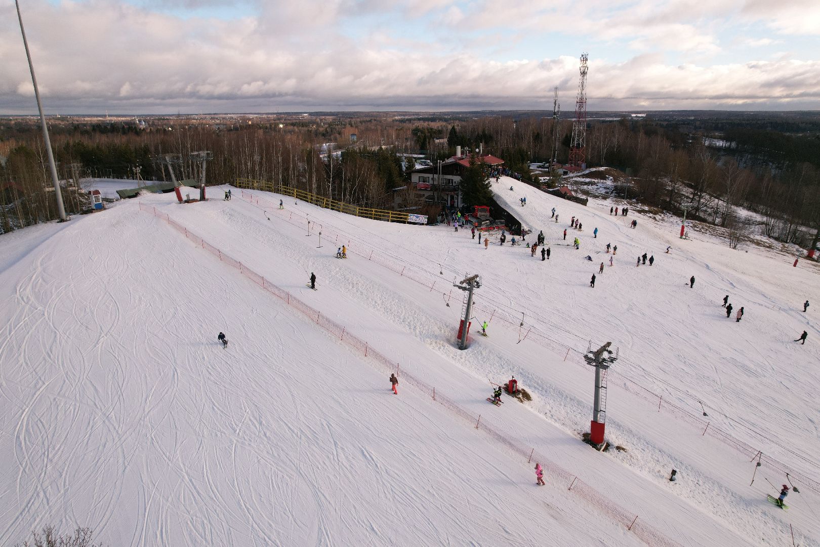 видео с коптера, горнолыжный спорт, дмитров,