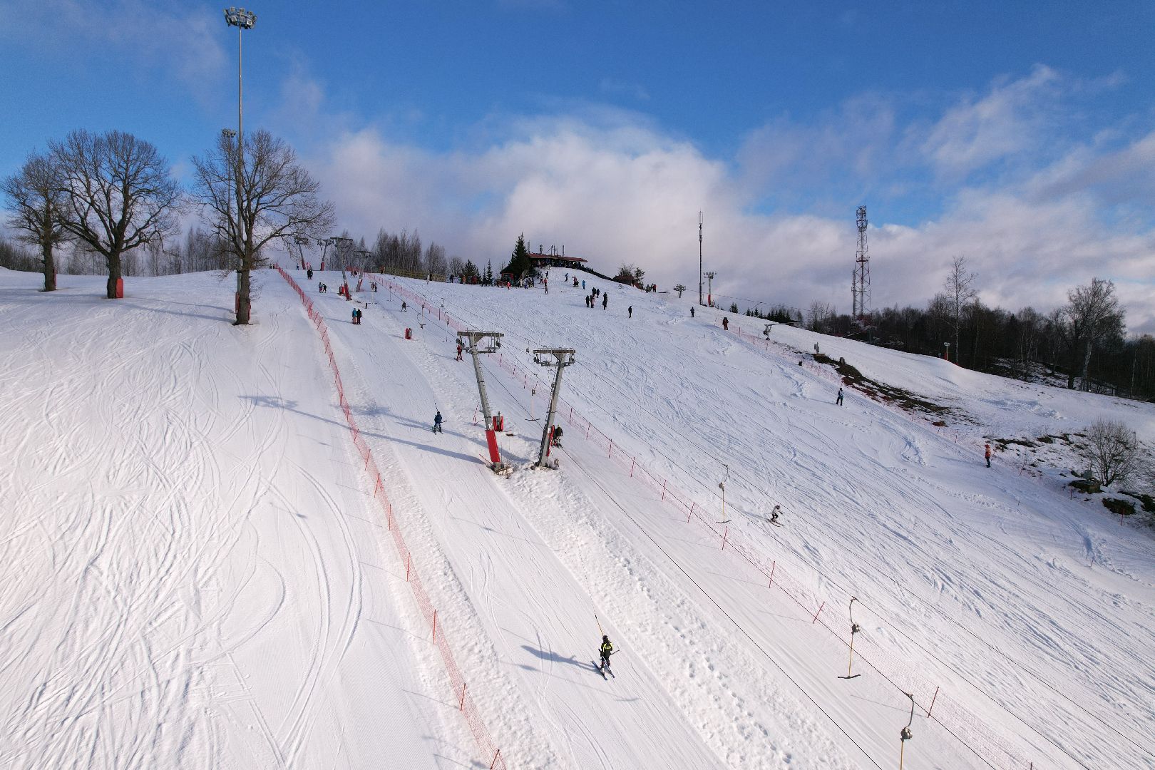 видео с коптера, горнолыжный спорт, дмитров,