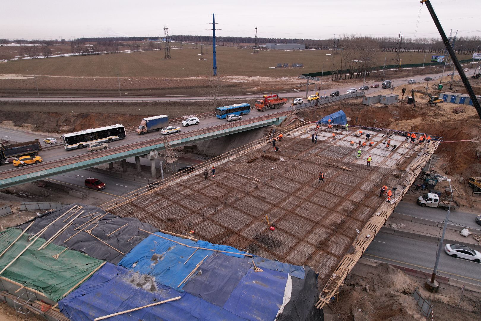 видео с коптера, дороги, ленинский го, путепровод, каширское шоссе,