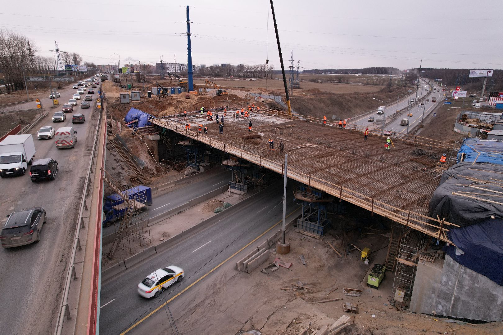 видео с коптера, дороги, ленинский го, путепровод, каширское шоссе,