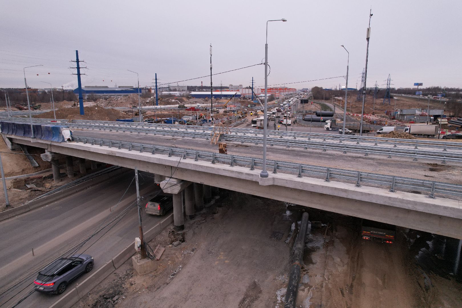 видео с коптера, дороги, ленинский го, путепровод, каширское шоссе,
