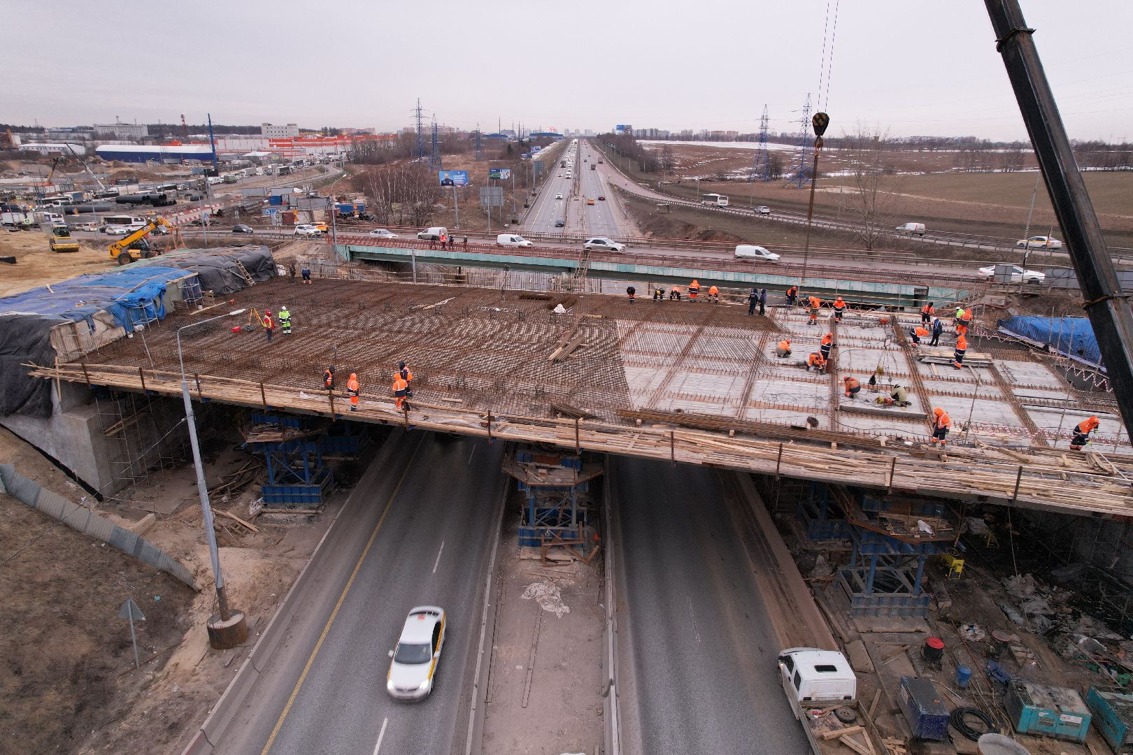 видео с коптера, дороги, ленинский го, путепровод, каширское шоссе,