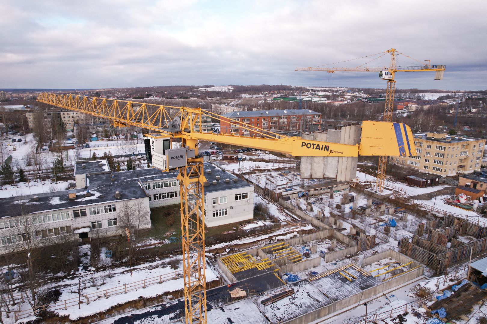 видео с коптера, школа, дмитров,