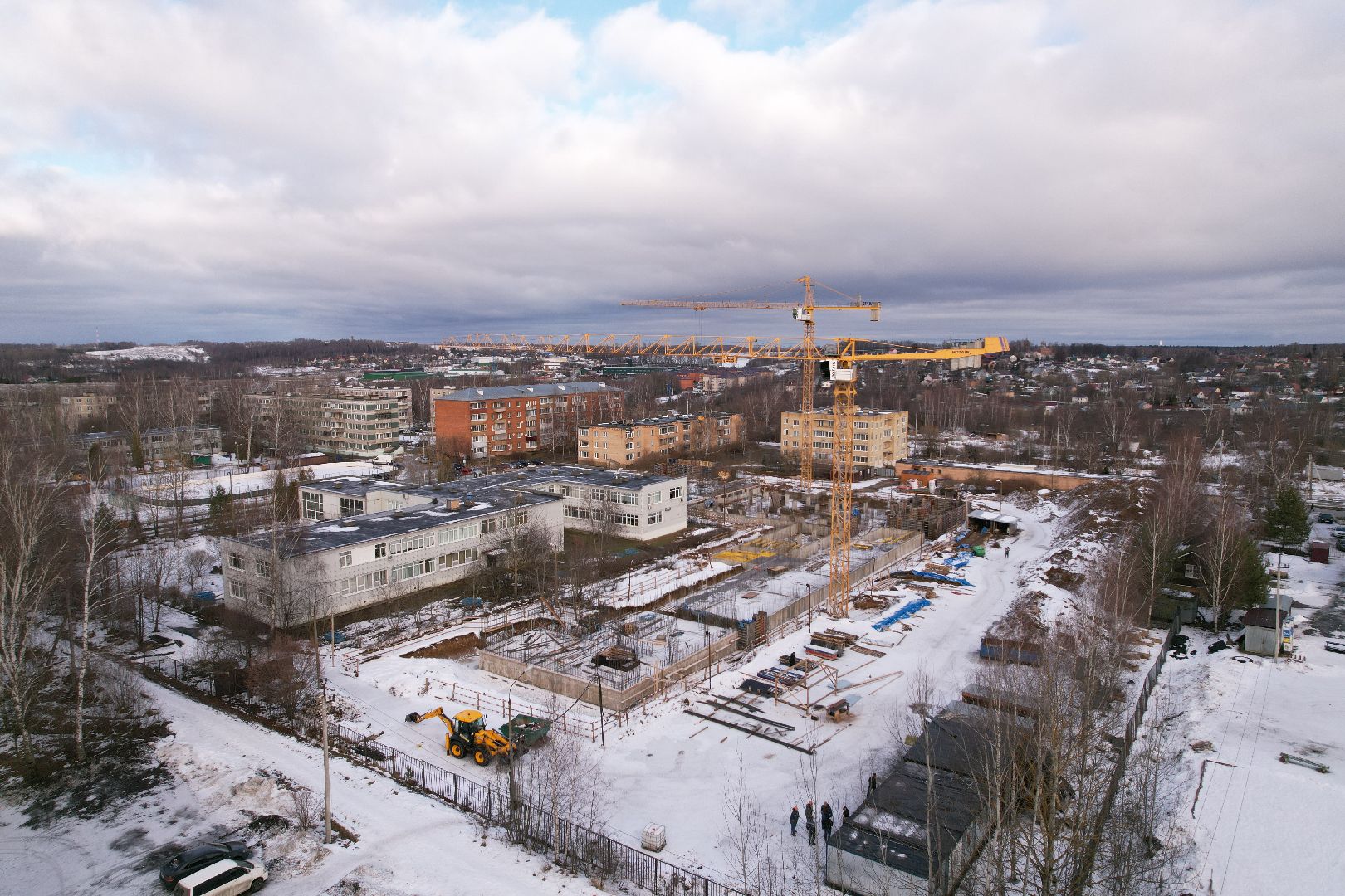 видео с коптера, школа, дмитров,