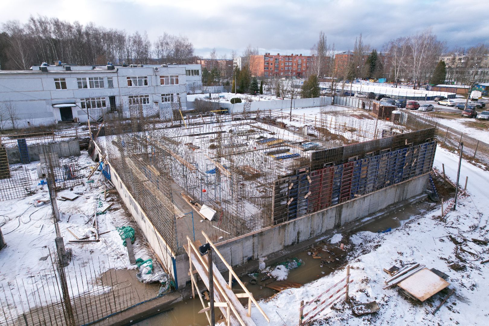 видео с коптера, школа, дмитров,