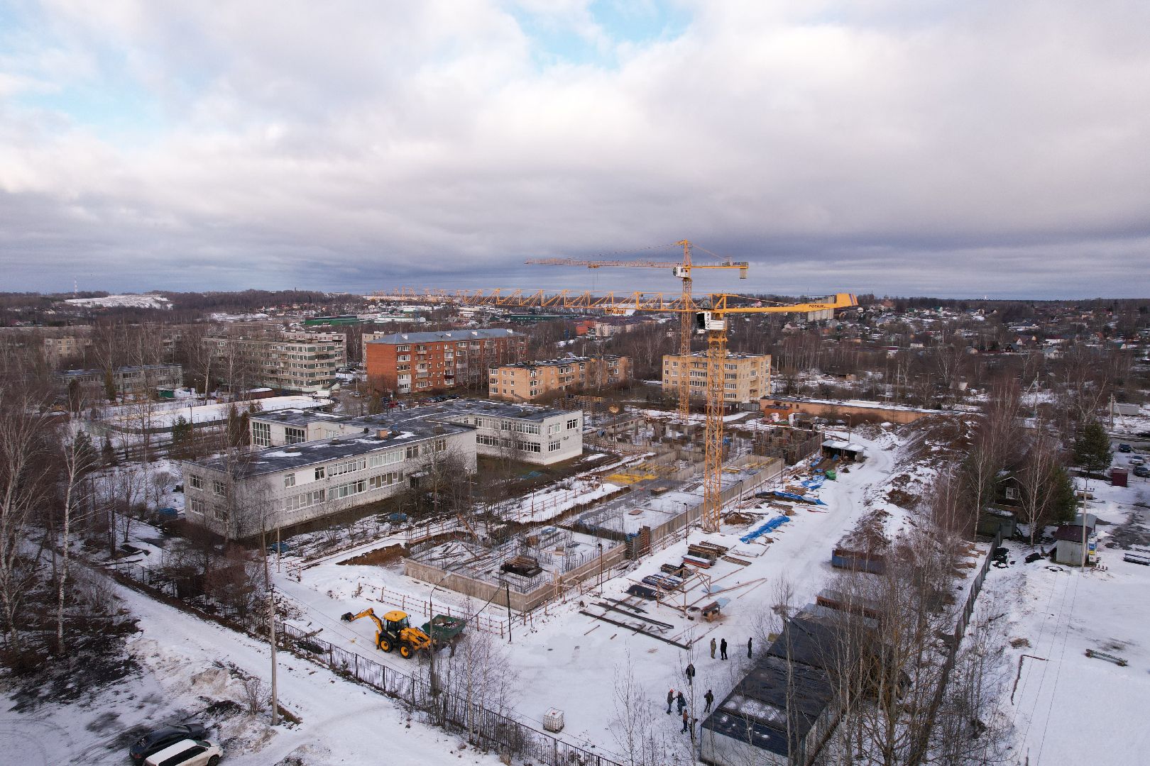 видео с коптера, школа, дмитров,