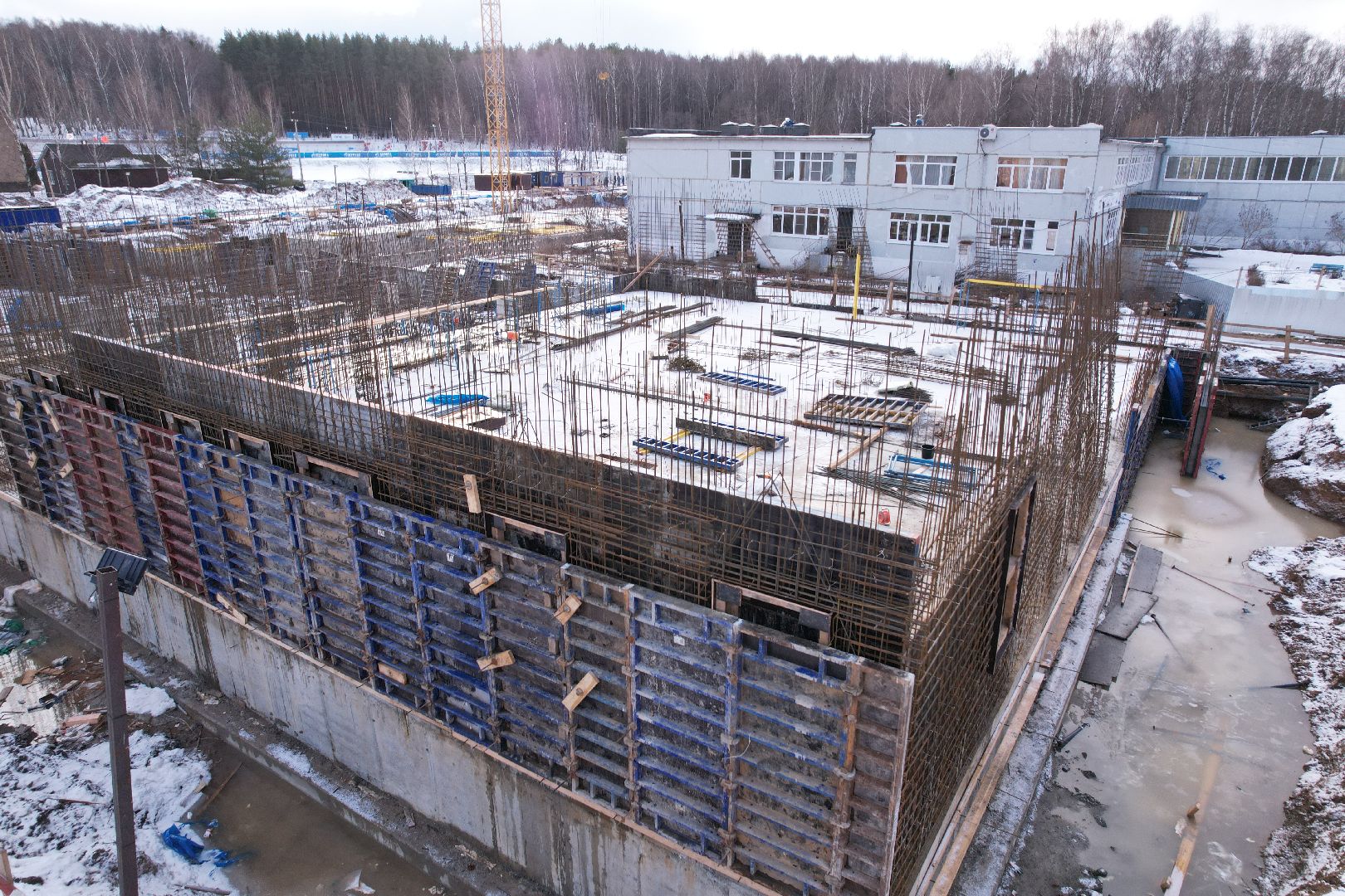 видео с коптера, школа, дмитров,