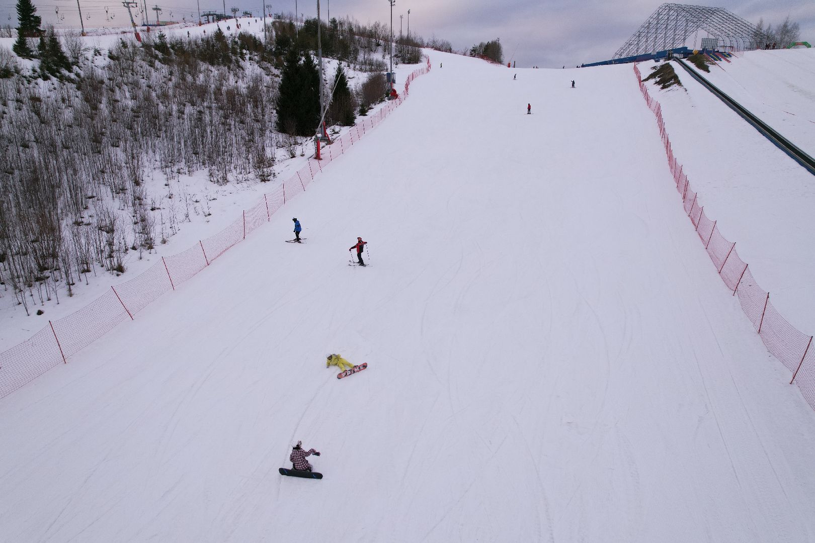 видео с коптера, горнолыжный спорт, дмитров,