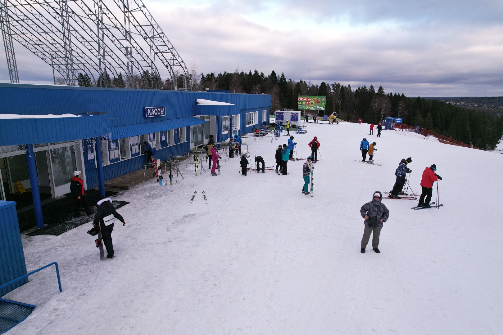 видео с коптера, горнолыжный спорт, дмитров,