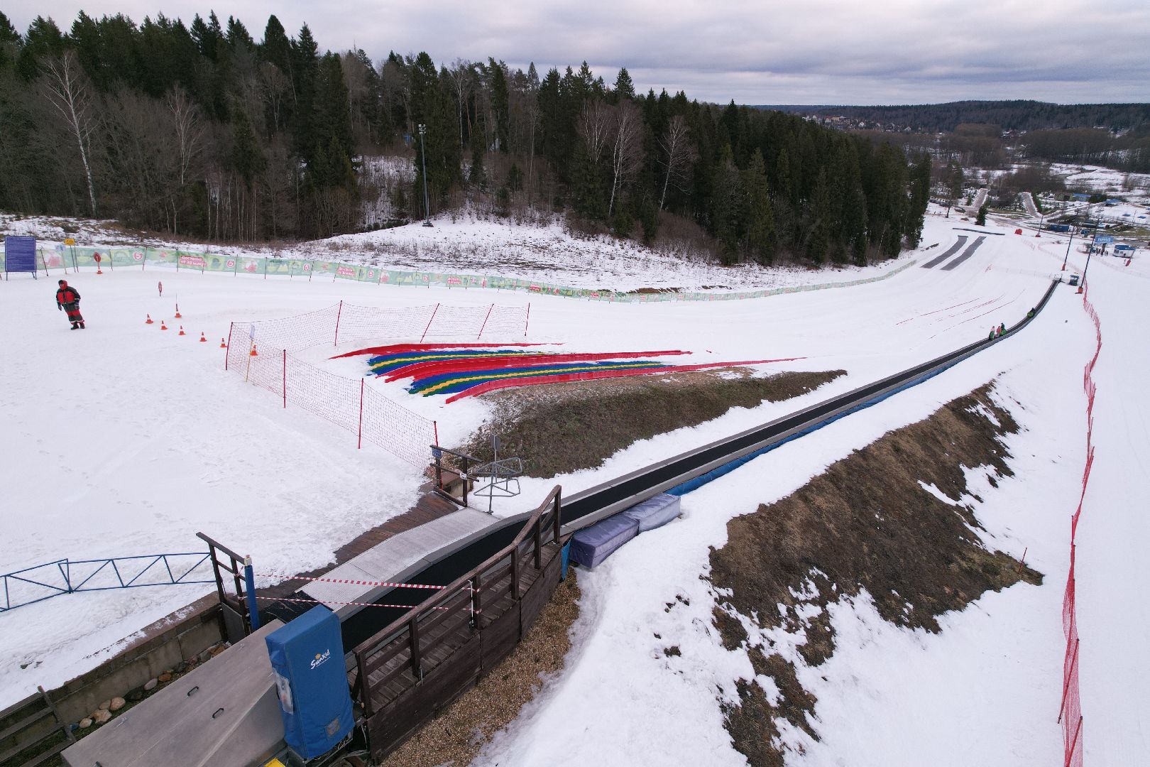 видео с коптера, горнолыжный спорт, дмитров,