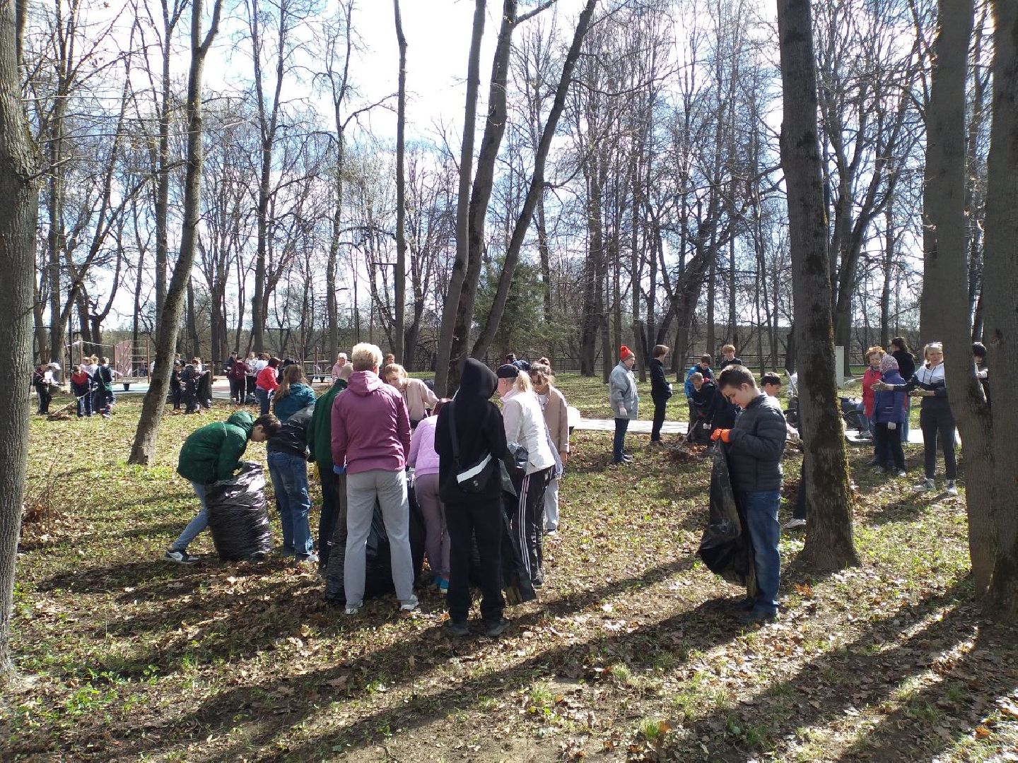 субботник, парк, дети, Лосино-Петровский