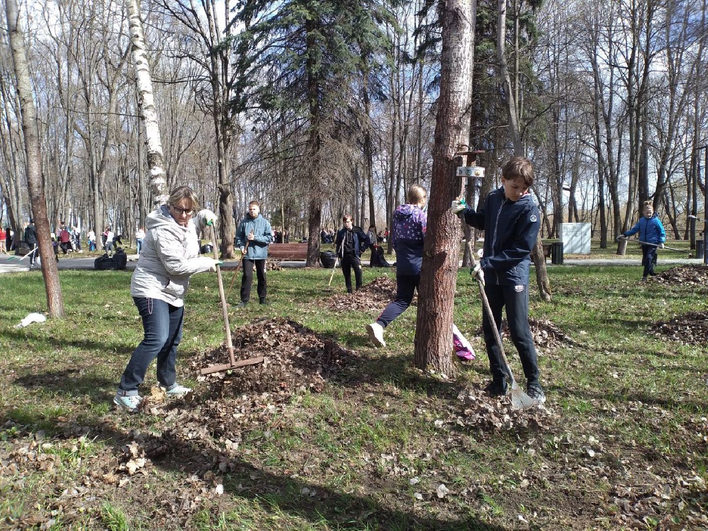 субботник, парк, дети, Лосино-Петровский