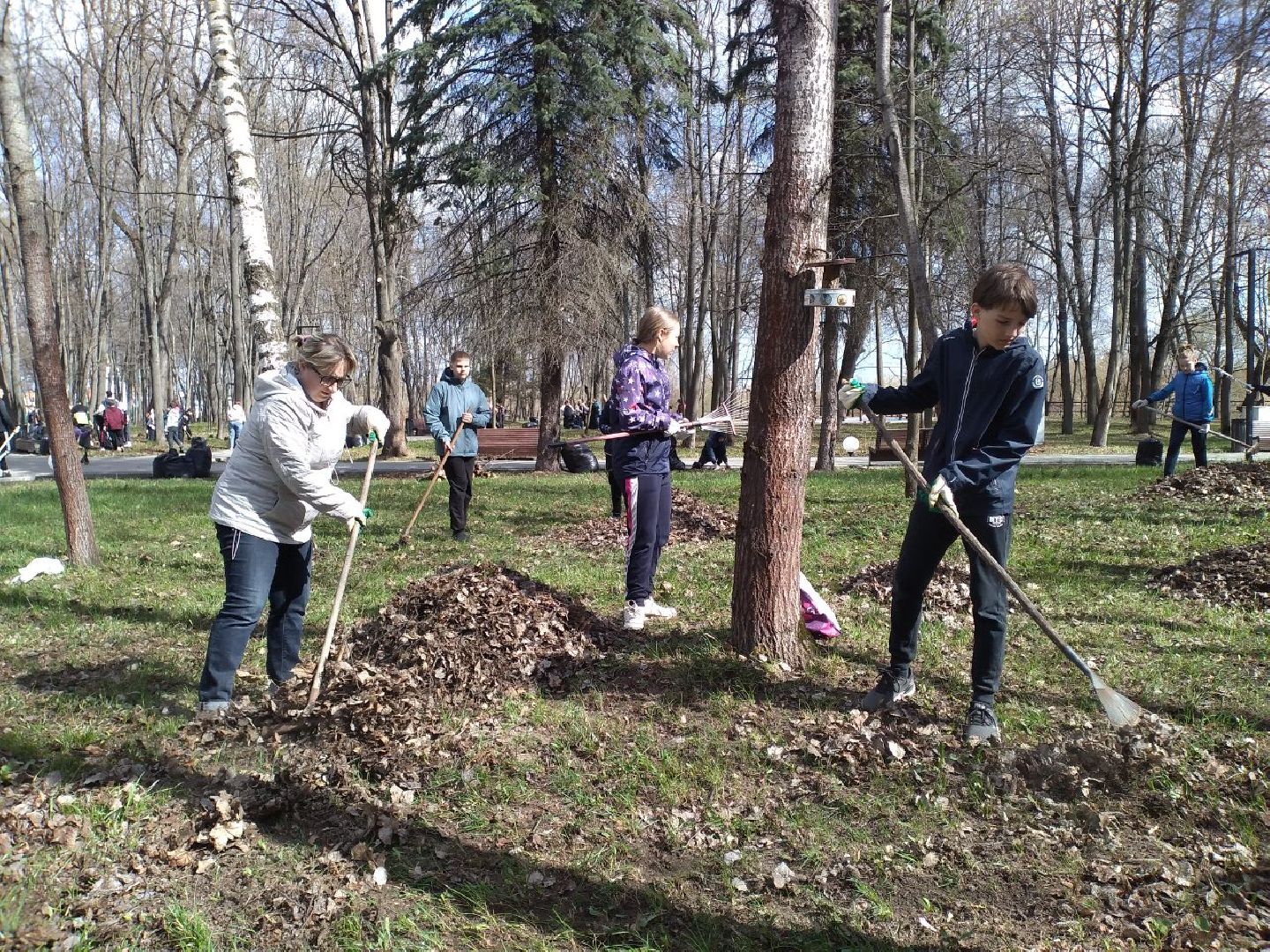 субботник, парк, дети, Лосино-Петровский