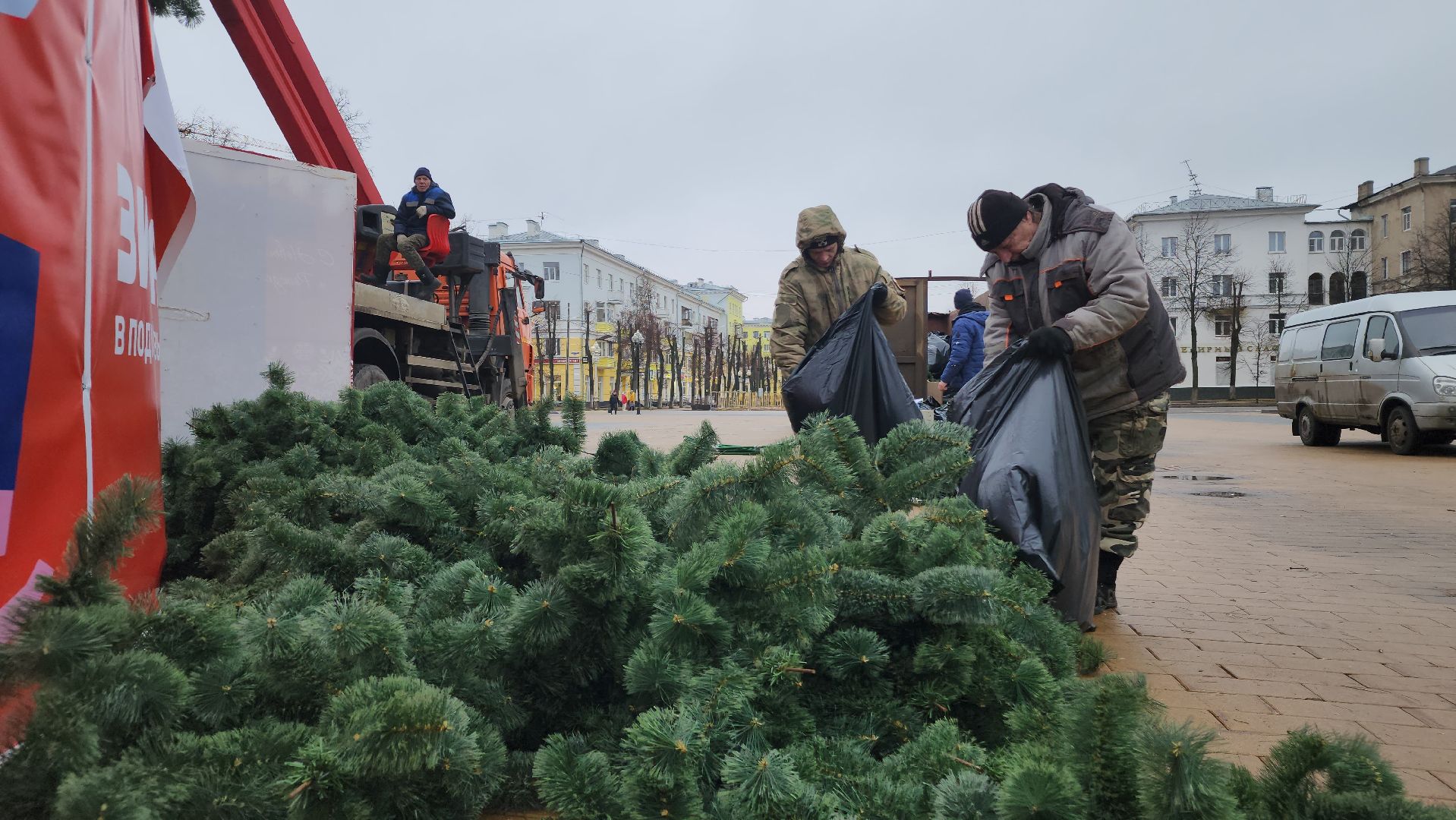 ступино, зима в подмомсковье, ёлка, вертикалки,