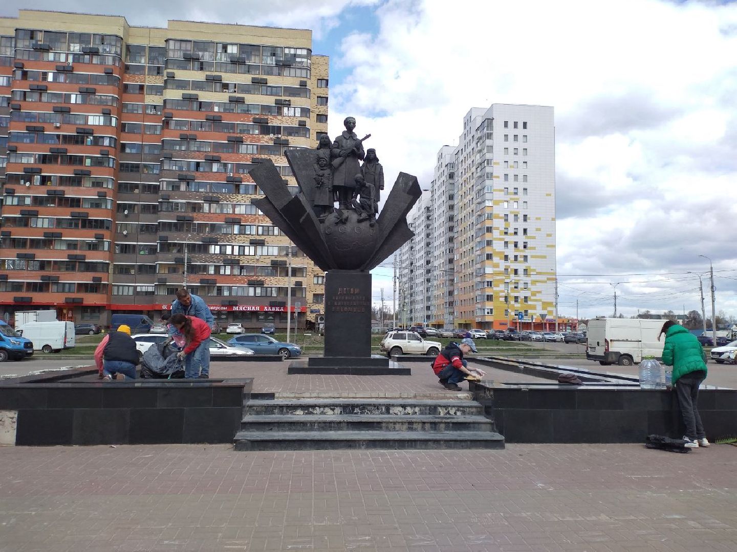 субботник, кадеты, памятник, Лосино-Петровский