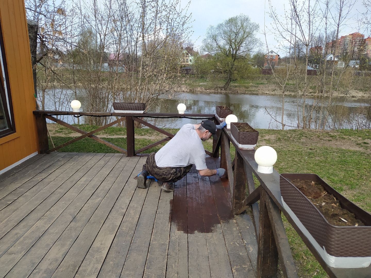 Парк, благоустройство, веранда, покраска