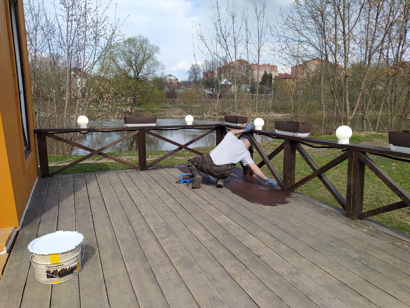 Парк, благоустройство, веранда, покраска