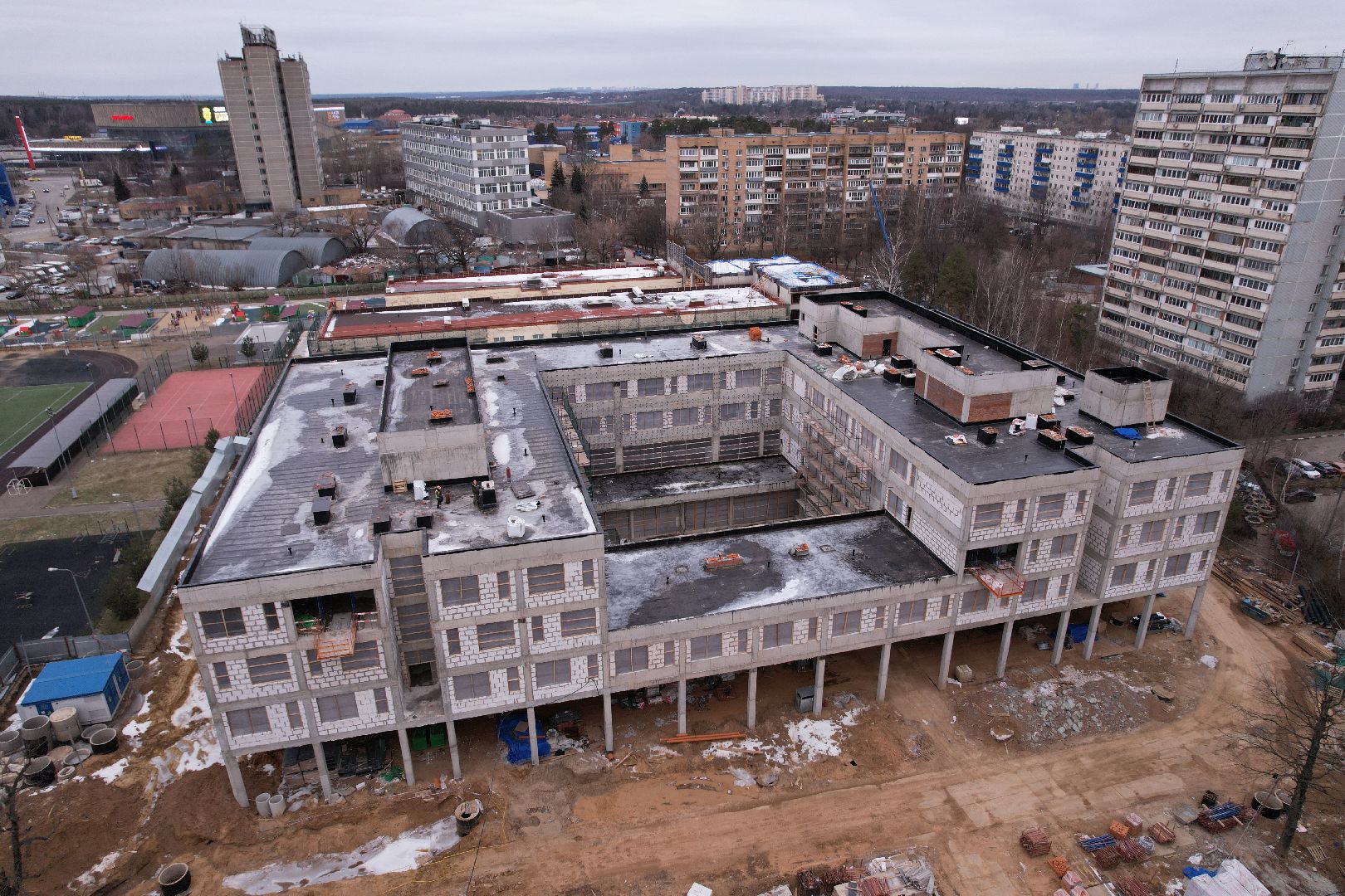 видео с коптера, одинцово, лицей,