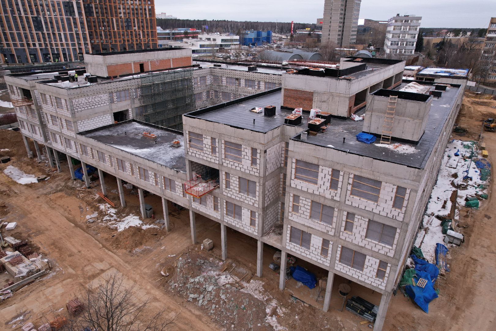 видео с коптера, одинцово, лицей,