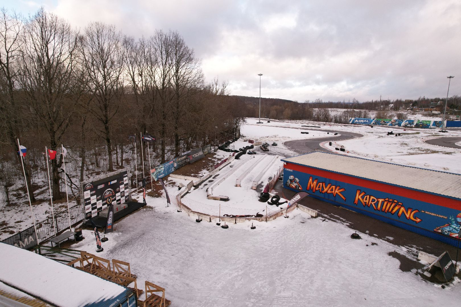 видео с коптера, дмитров, картодром маяк,