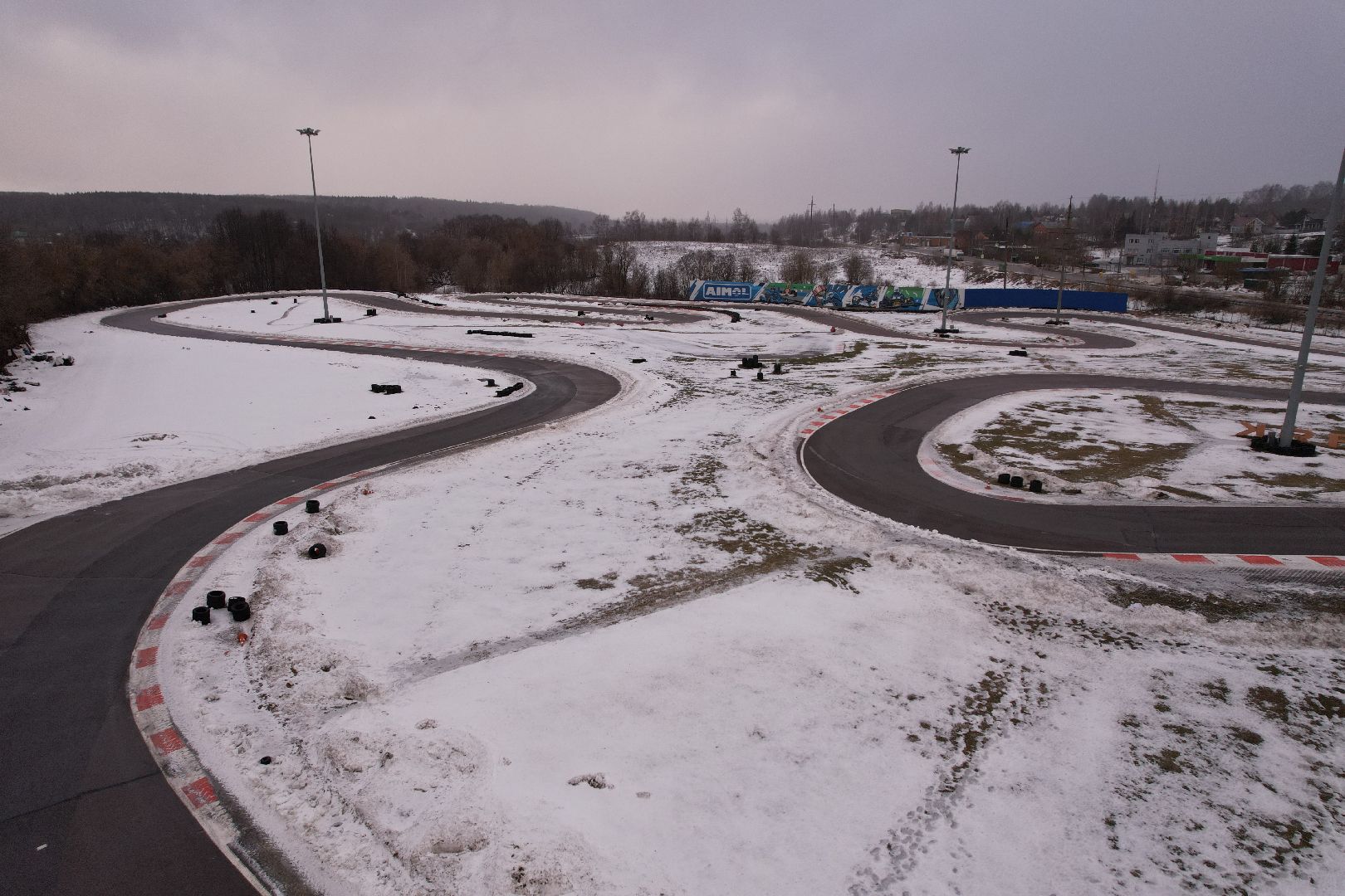 видео с коптера, дмитров, картодром маяк,