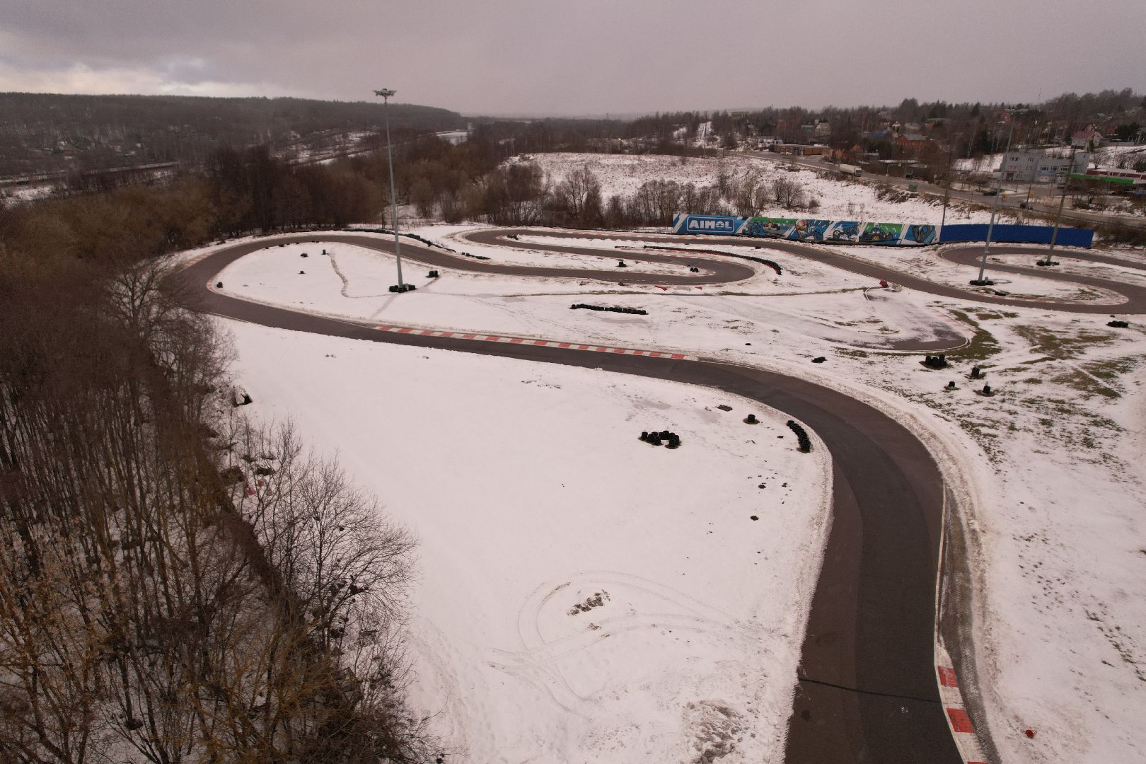 видео с коптера, дмитров, картодром маяк,