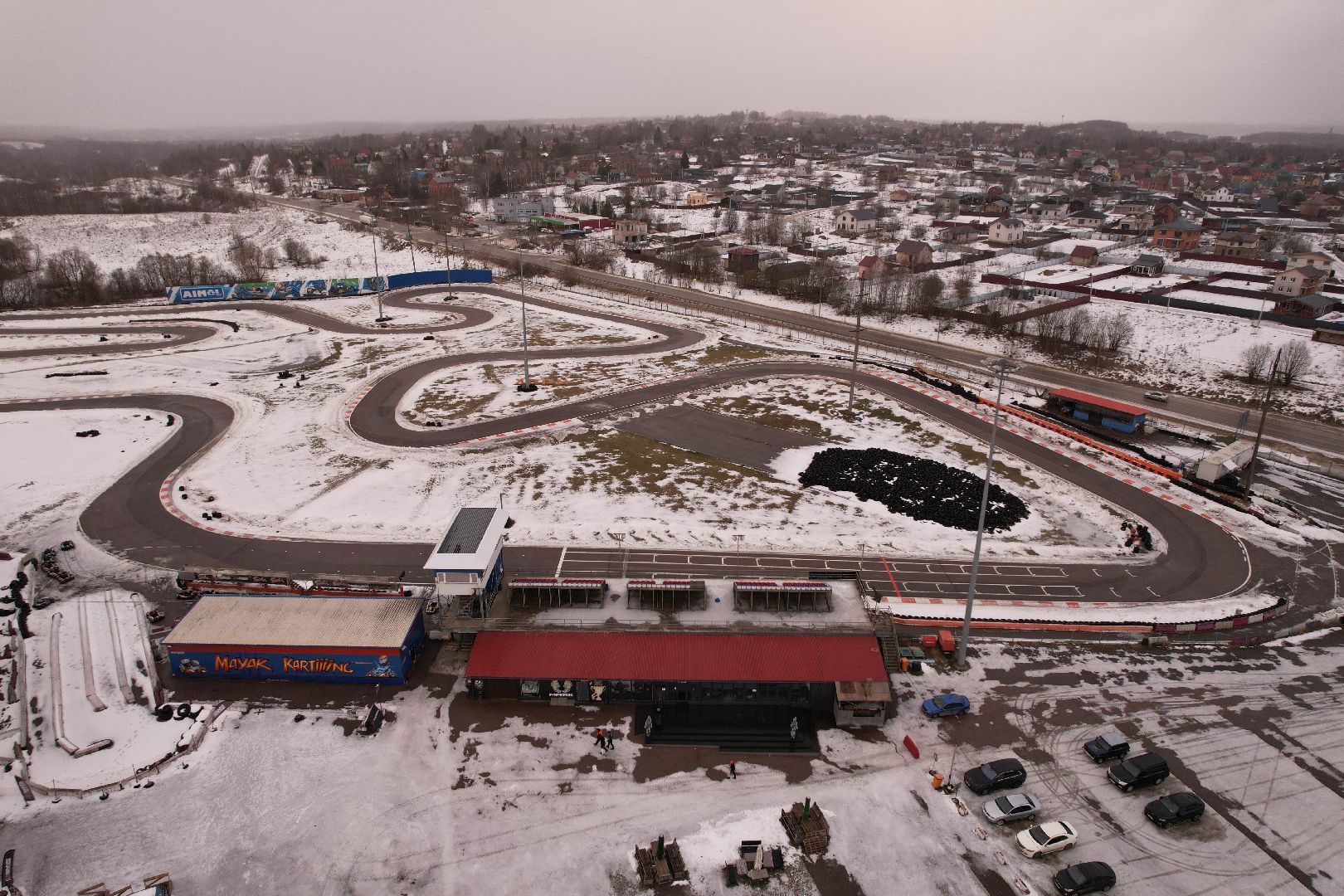 видео с коптера, дмитров, картодром маяк,