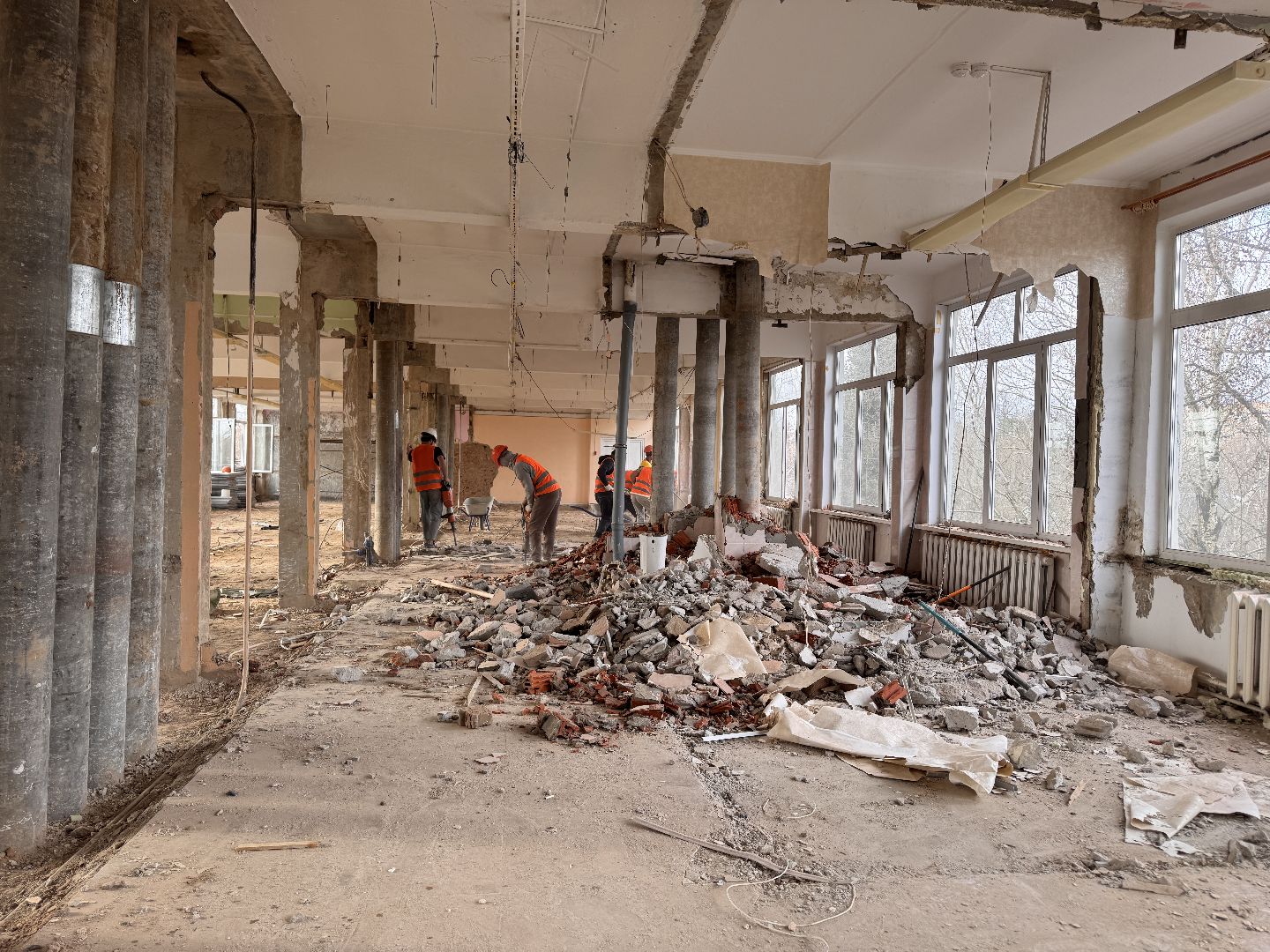 Одинцово, Школа в Голицыно, Капитальный ремонт школы Голицыно, вертикалки,