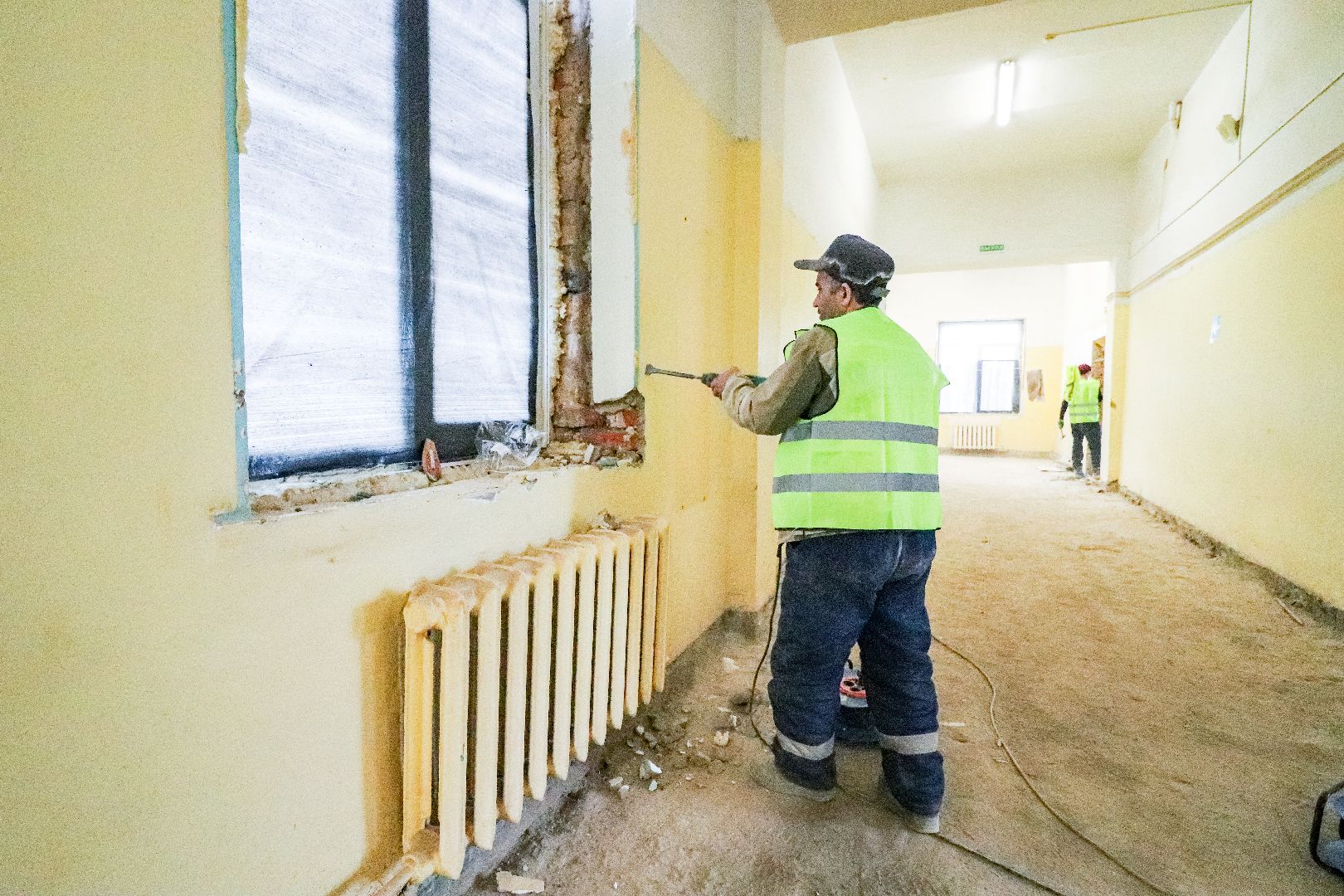 Клин, общество, строительство, ремонт школы, вертикалки,