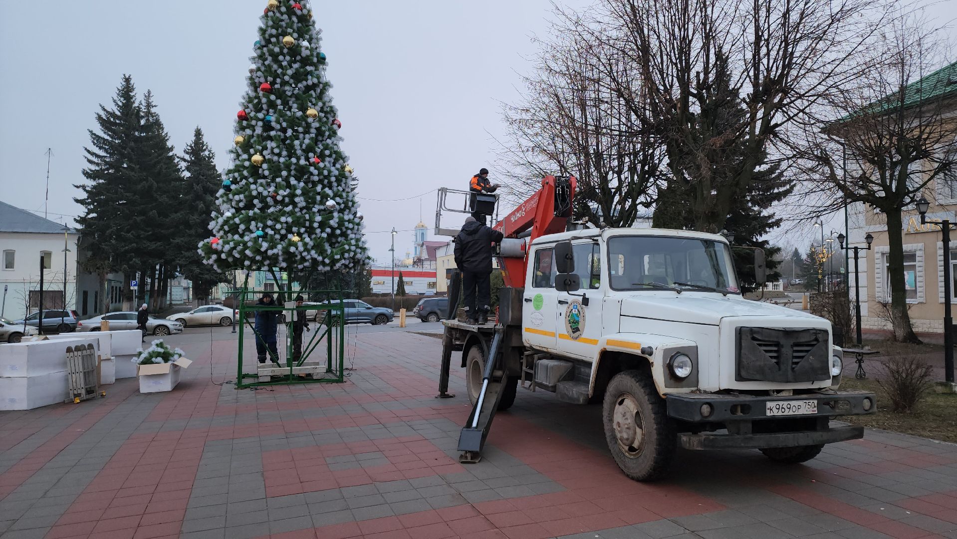 кашира, новогодняя елка, украшения, благоустройство, демонтаж, вертикалки,