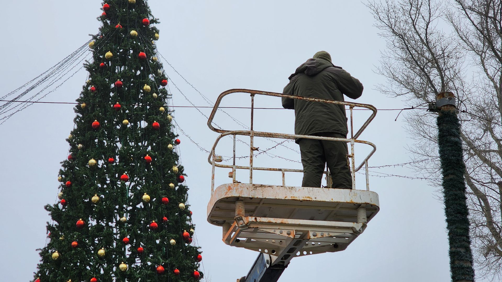 кашира, новогодняя елка, гирлянды, благоустройство, украшение к новому году, вертикалки,
