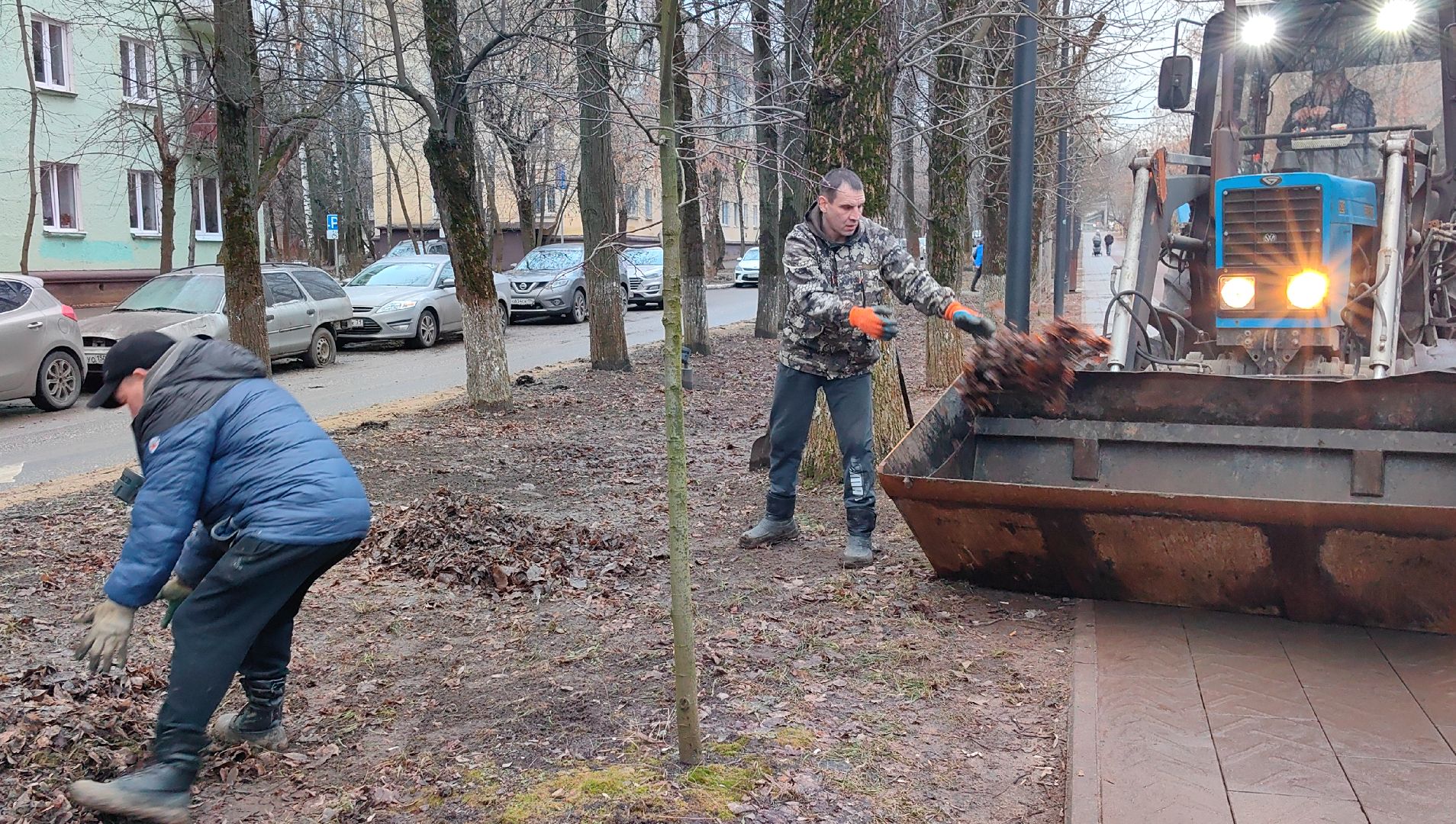 территория, уборка, дороги, листва, трактор, вертикалки,