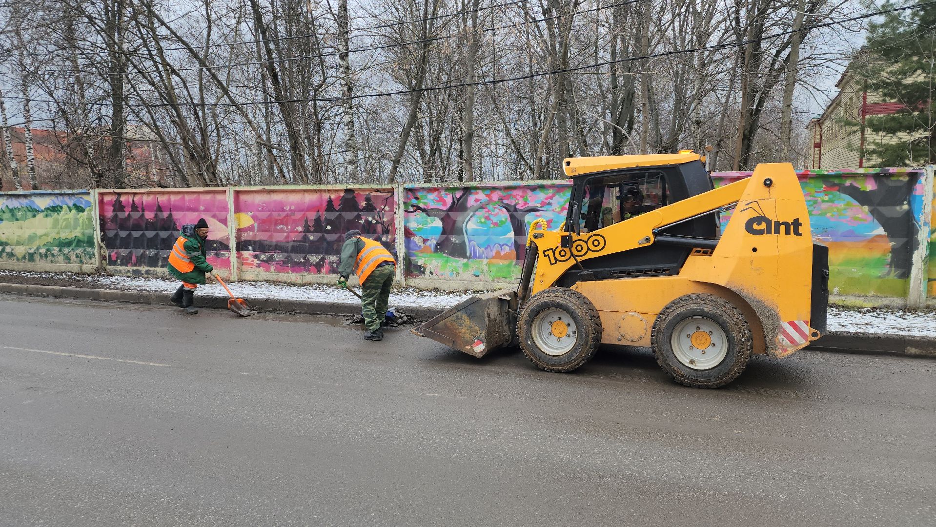 вертикалки, ивантеевка, уборка мусора, коммунальная служба, пушкинский, рабочие,