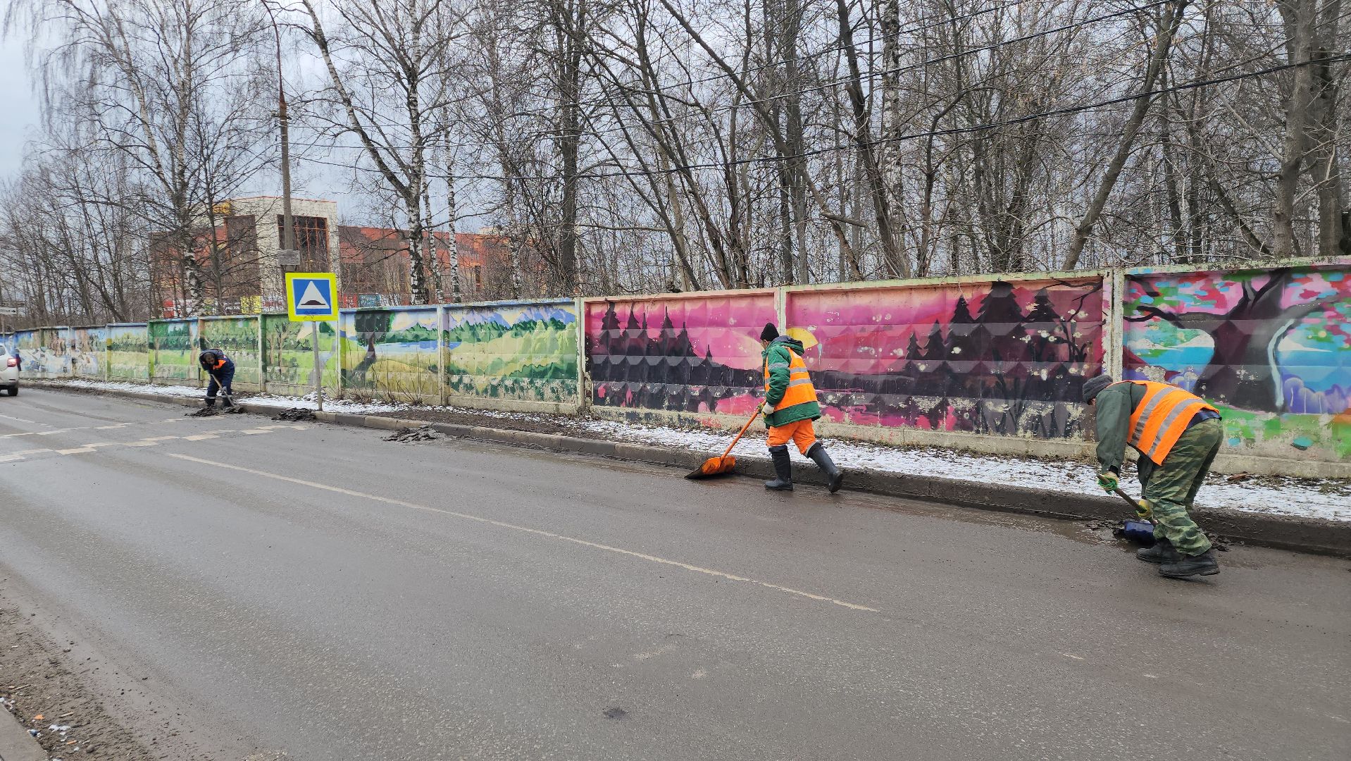 вертикалки, ивантеевка, уборка мусора, коммунальная служба, пушкинский, рабочие,