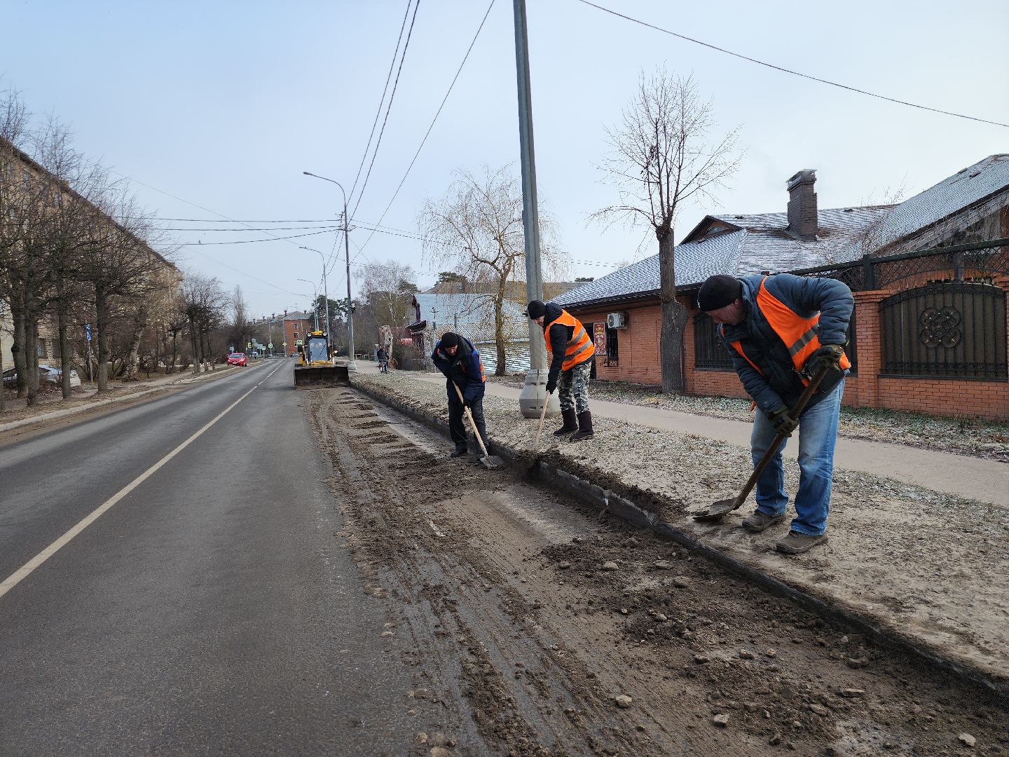 серпухов, подмосковье, уборка дороги,