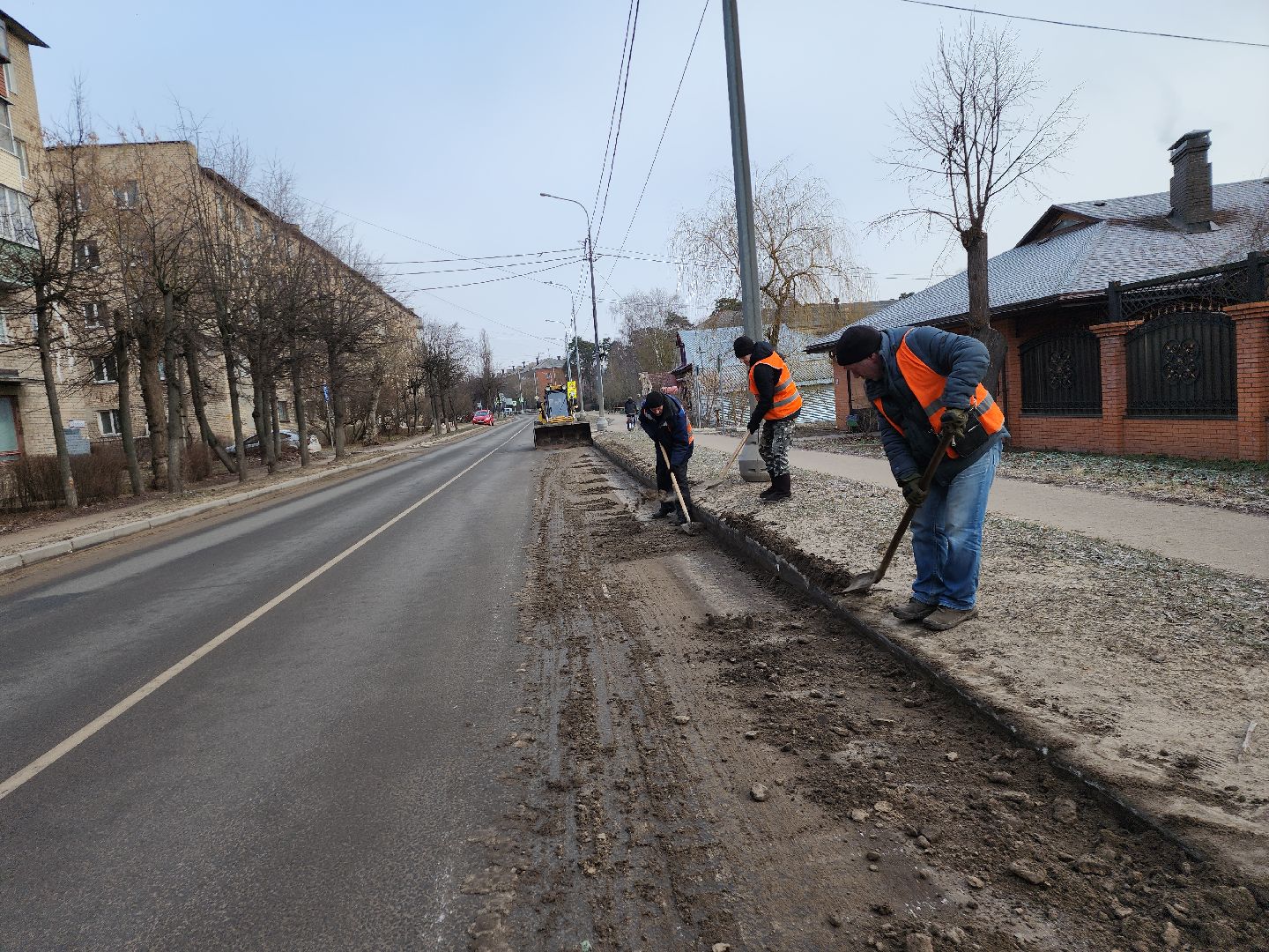 серпухов, подмосковье, уборка дороги,