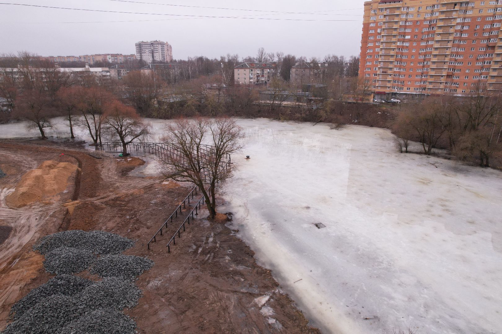 видео с коптера, чехов, благоустройство,