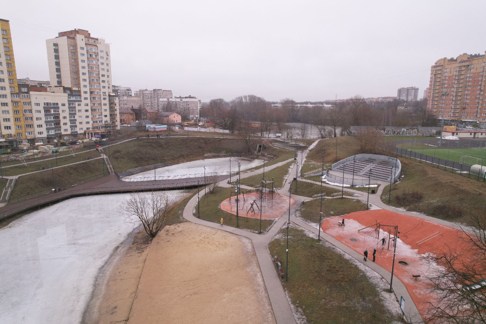 видео с коптера, чехов, благоустройство,