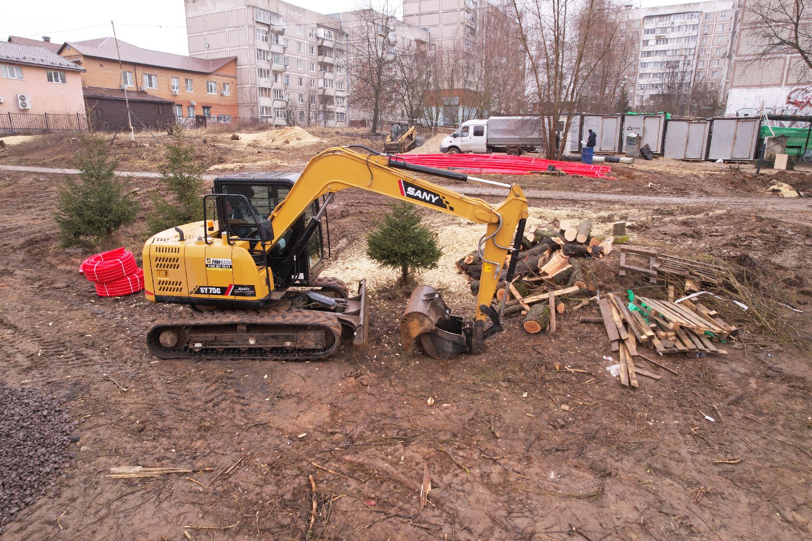 видео с коптера, чехов, благоустройство,