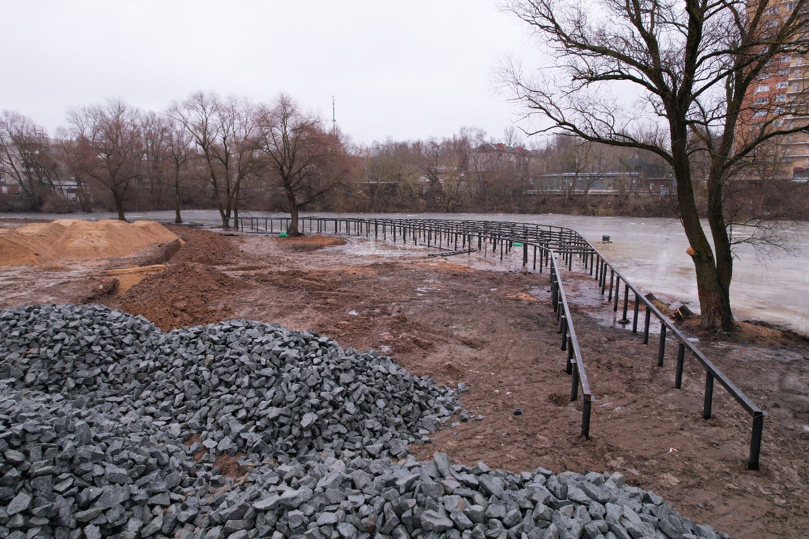 видео с коптера, чехов, благоустройство,