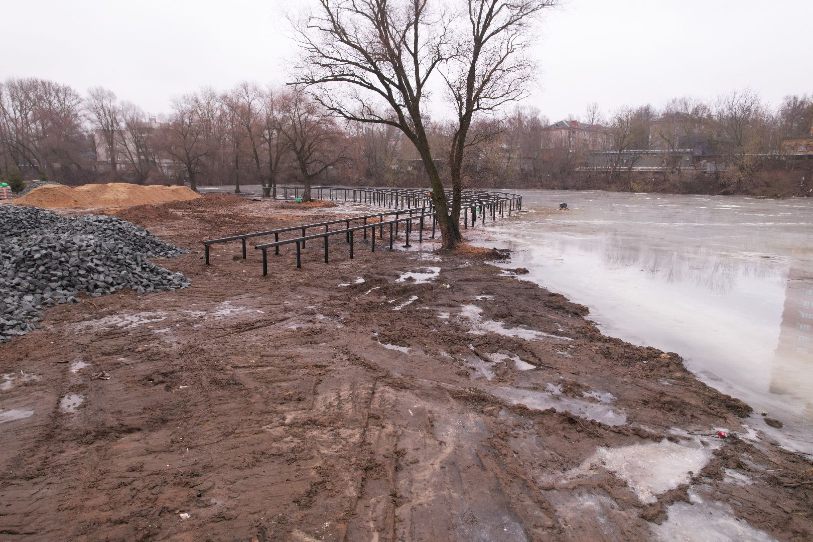 видео с коптера, чехов, благоустройство,