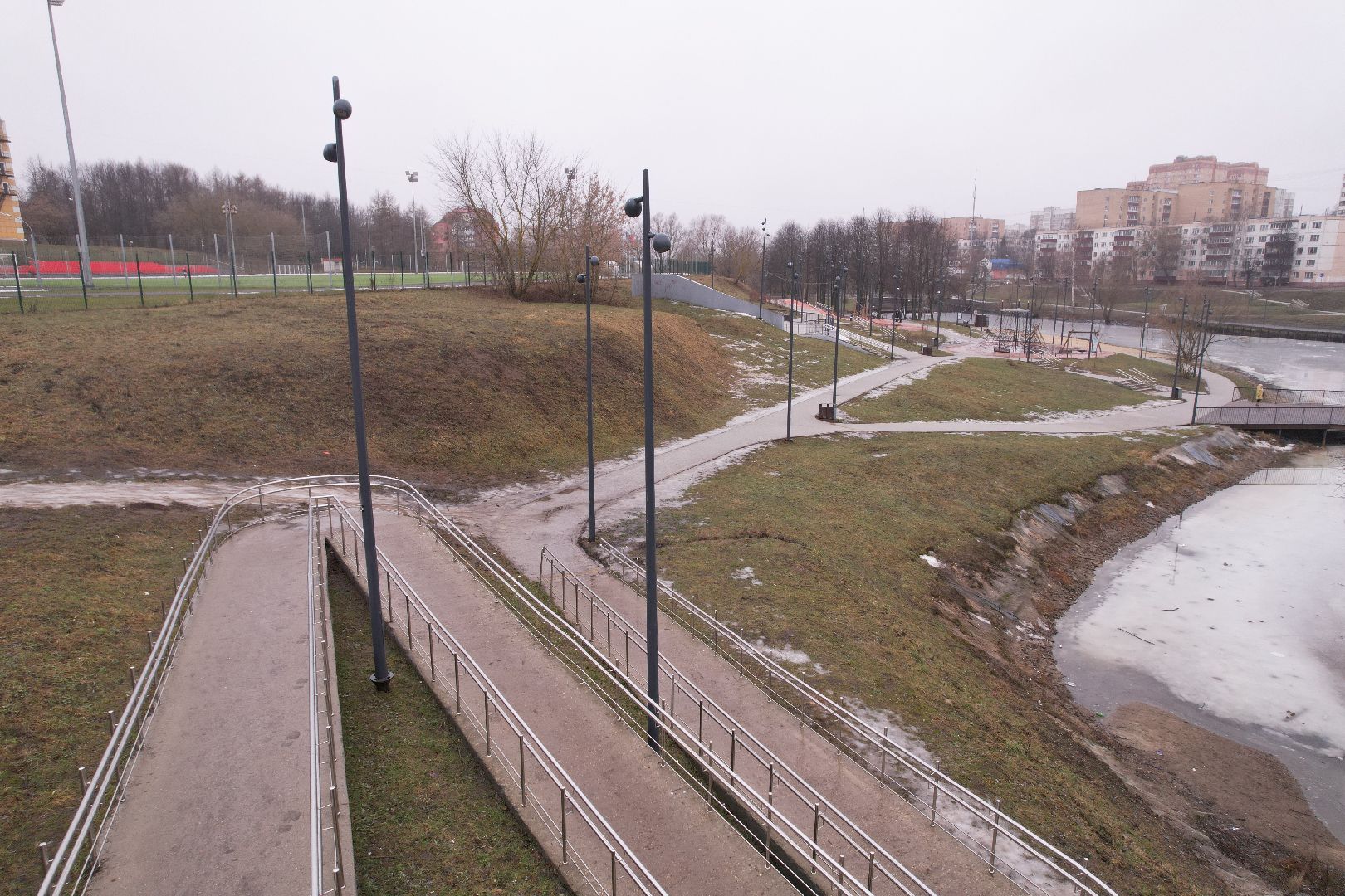 видео с коптера, чехов, благоустройство,