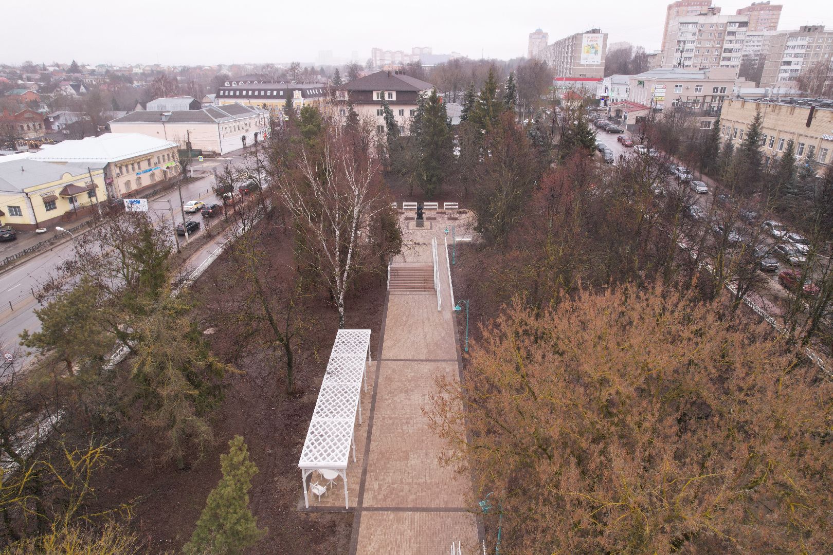 видео с коптера, чехов благоустройство,