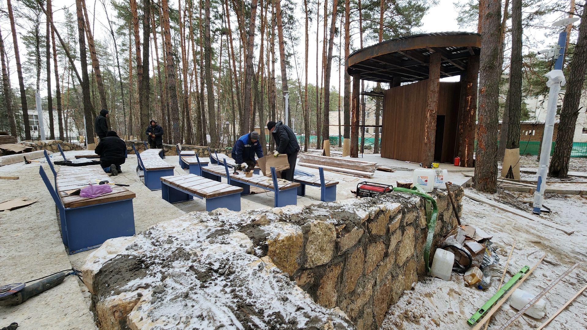 парк сказка, протвино, сцена под открытым небом, амфитеатр, благоустройство, вертикалки,