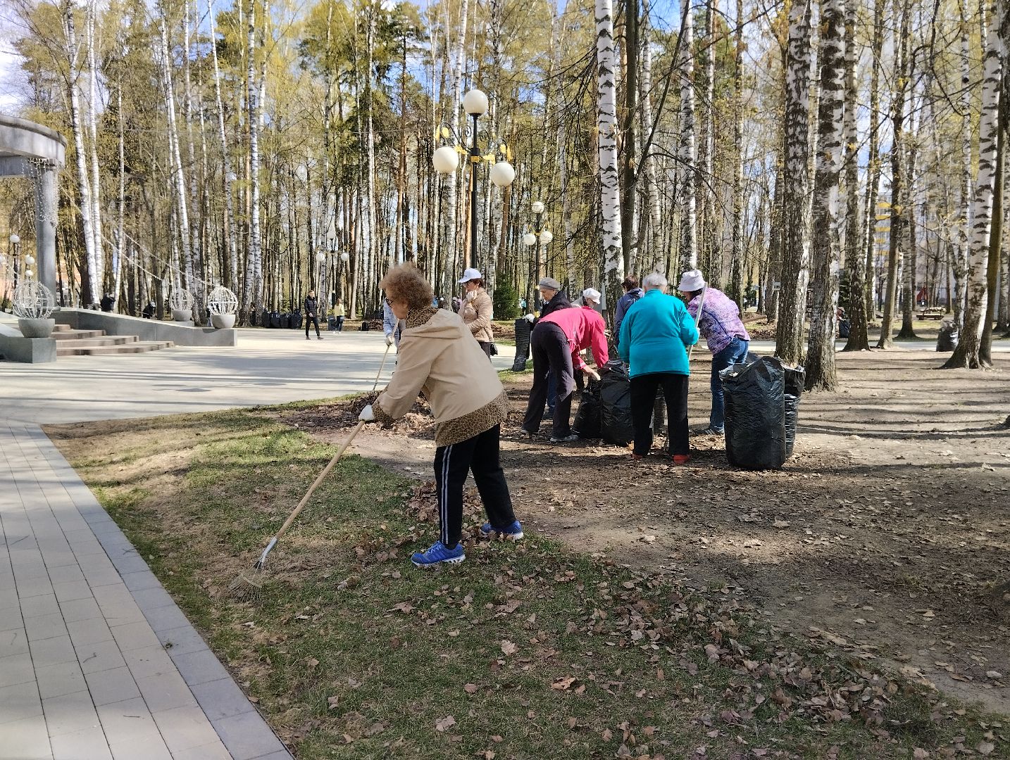 Благоустройство, всероссийский субботник, Ногинск, центральный парк, союз пенсионеров