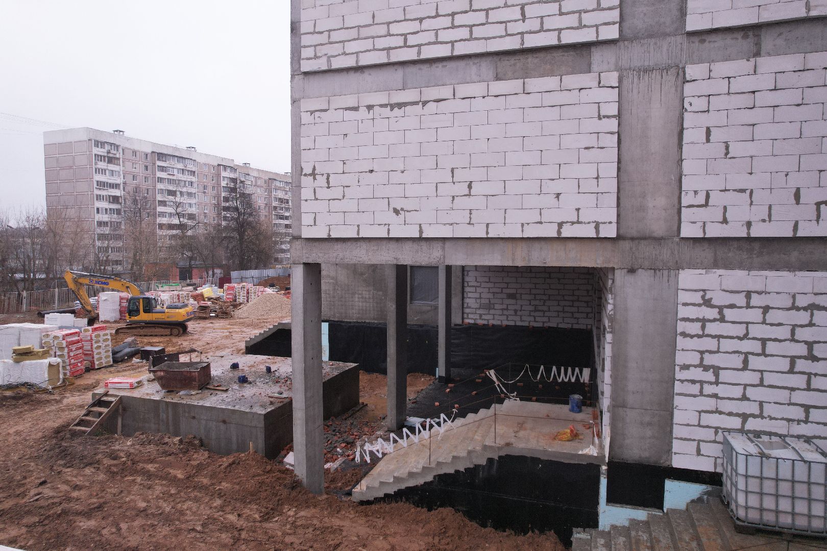 видео с коптера, чехов, школа,